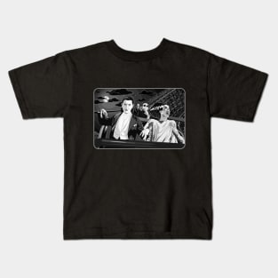 Ups & Downs (B&W) (Universal Monsters on Roller Coaster) Kids T-Shirt